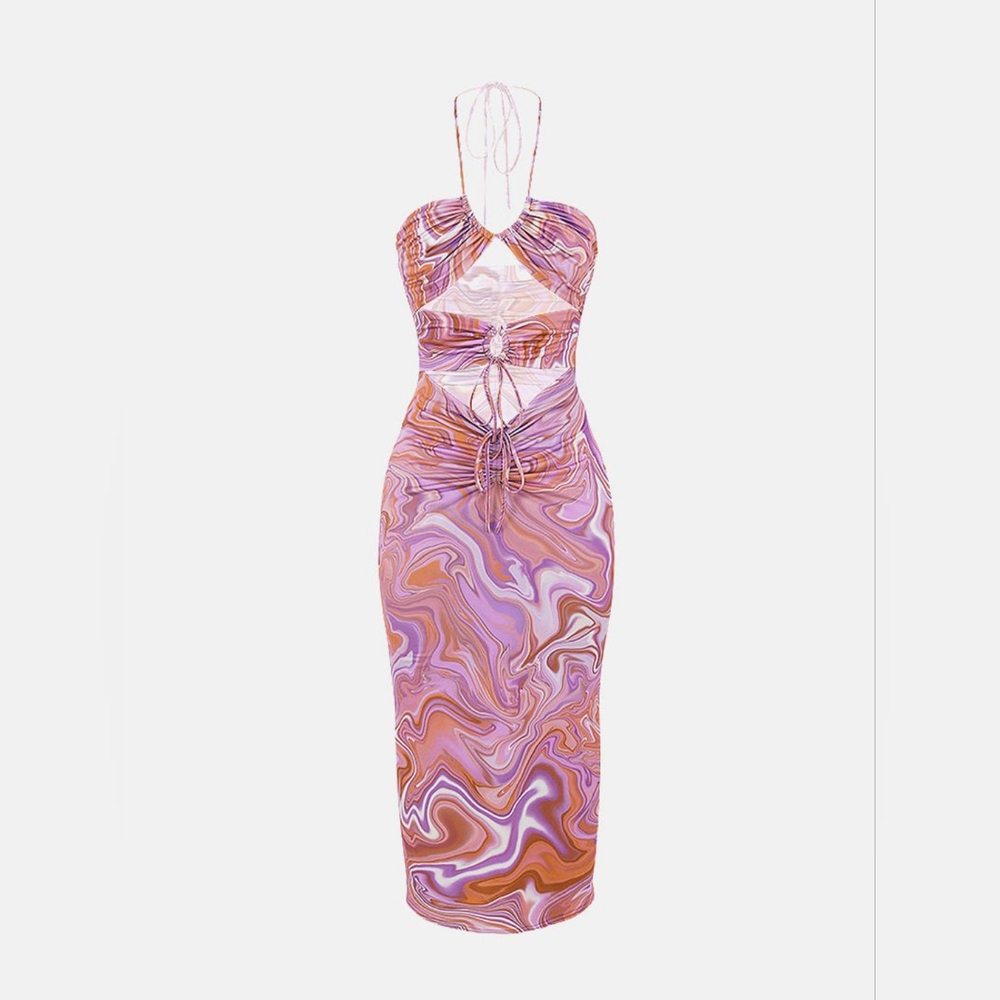 NWT Welooc Drawstring Midi Dress